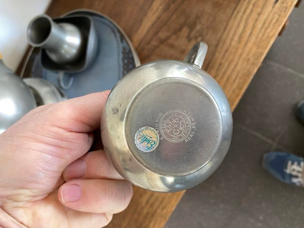 Vintage Tinnen Theeservies - Real Pewter, Ophalen