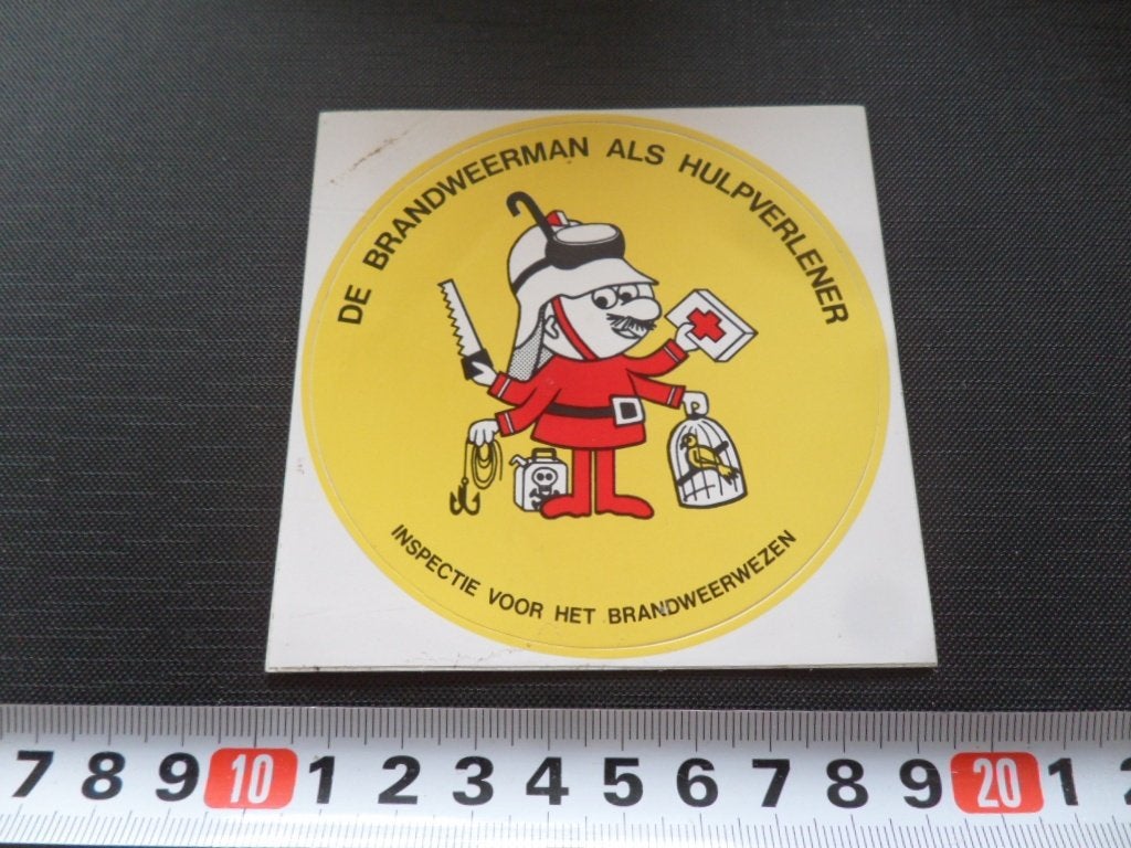 sticker strip de brandweerman als hulpverlener - brandweer *, Ophalen, Zo goed als nieuw