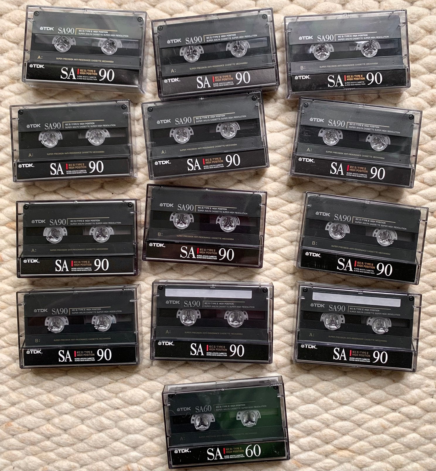 IZGST 13x TDK SA90 SA60 1990 cassettebandjes SA 90 60 SA-90, Gebruikt, 2 t/m 25 bandjes, Ophalen of Verzenden, Voorbespeeld