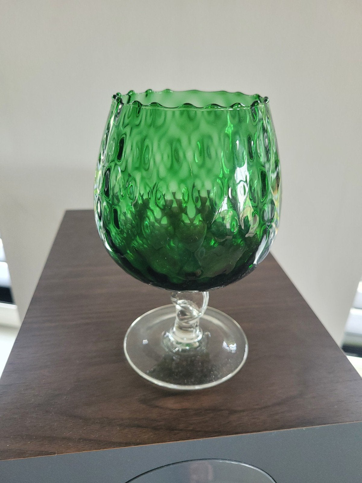 Vintage Groen Glas Brandy Glas / Cognac Glas, Ophalen of Verzenden