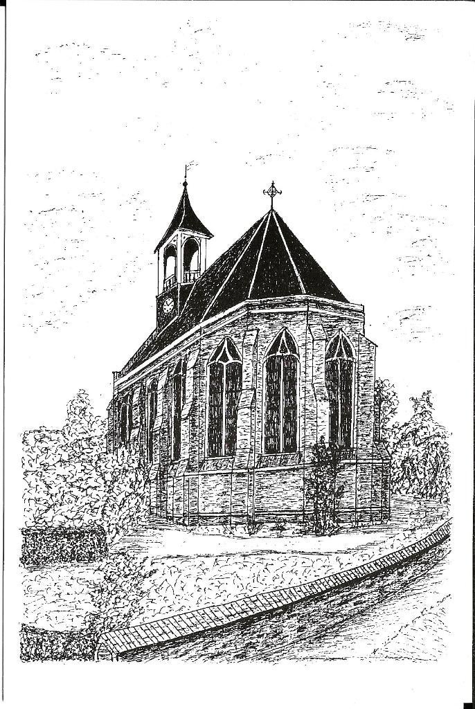 Ansichtkaart	Hoedekenskerke	NH kerk	Tek. J. Sinke Kruiningen, Verzenden, 1980 tot heden, Ongelopen, Zeeland
