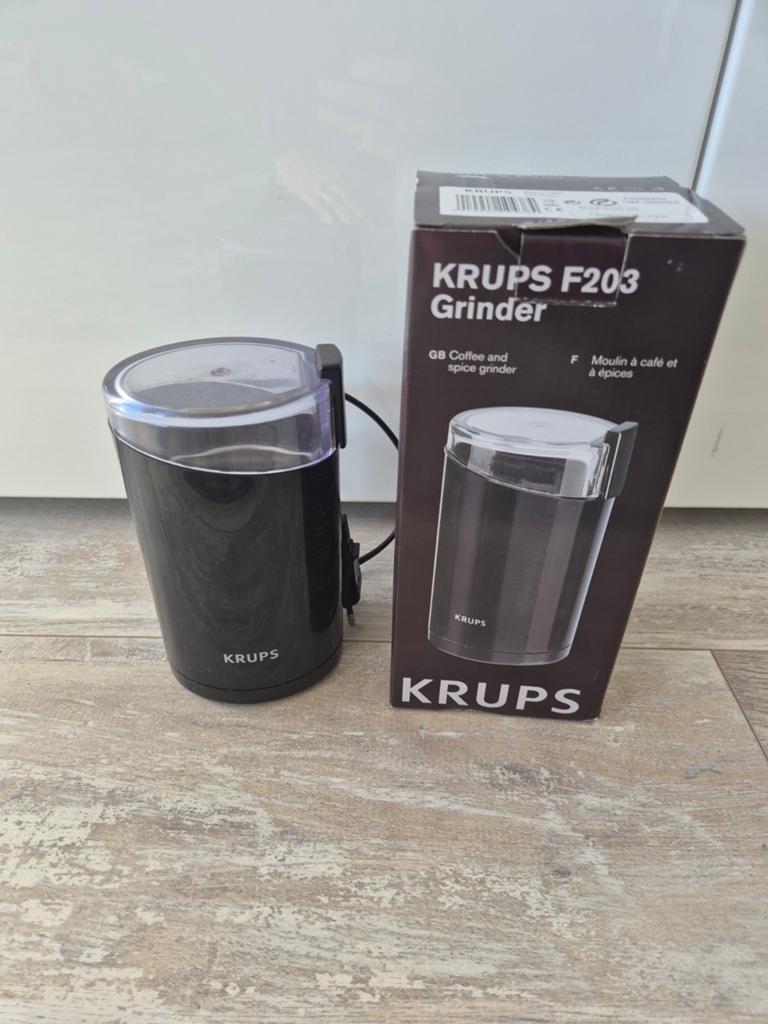 Krups F203 koffiebonen maler, zgan, Overige typen, Kunststof, Ophalen of Verzenden, Zo goed als nieuw