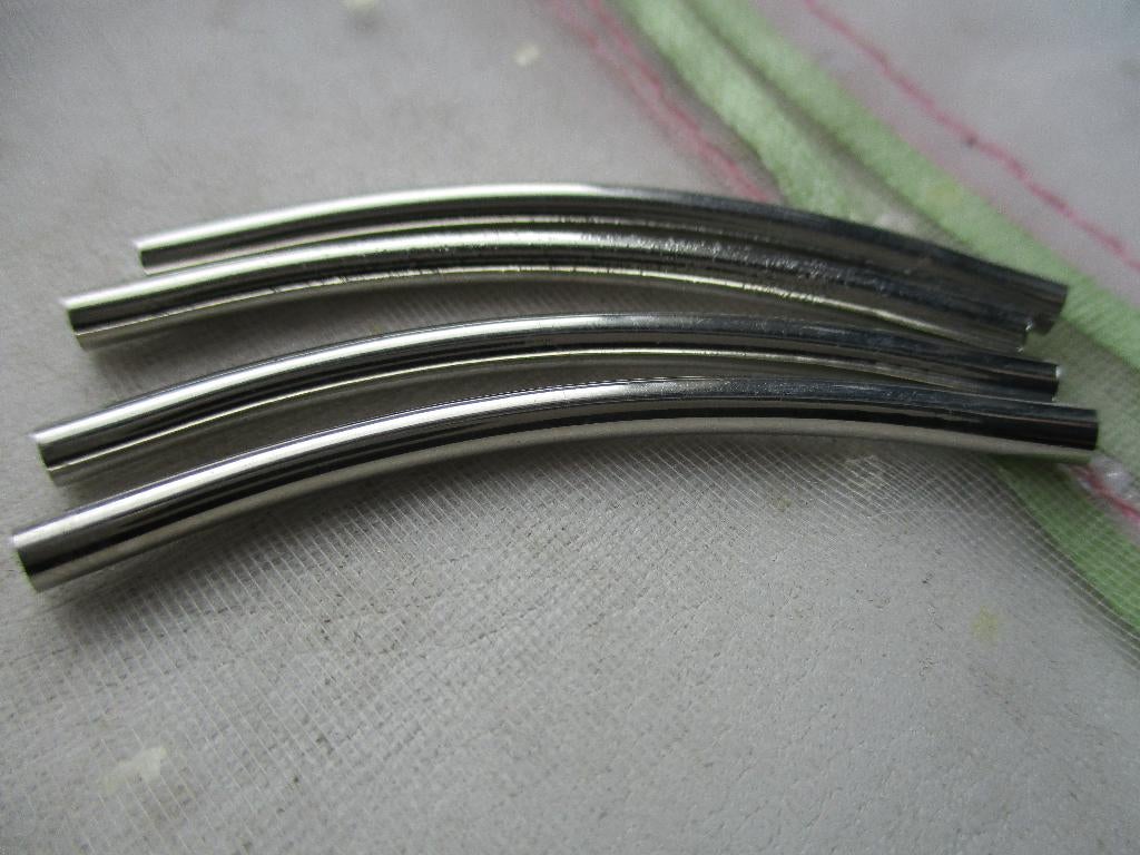 763/ lange rhodium buisjes kralen, Ophalen of Verzenden, Nieuw, Kraal