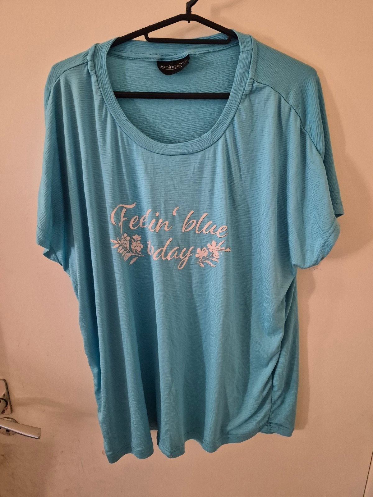 Janina T-shirt 'Feelin' blue today' - Maat 44, Kleding | Dames, Blauw, Maat 42/44 (L), Ophalen of Verzenden, Korte mouw