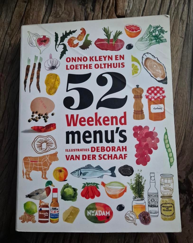52 Weekendmenu's - Onno Kleyn & Loethe Olthuis, Boeken, Gelezen, Hoofdgerechten, Onno Kleyn en Loethe Olthuis, Ophalen of Verzenden