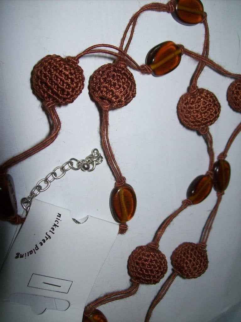 Ketting Bruine Koorden Mooie Kralen Stenen Fraai model, Bruin, Nieuw, Ophalen of Verzenden, Steen of Mineraal