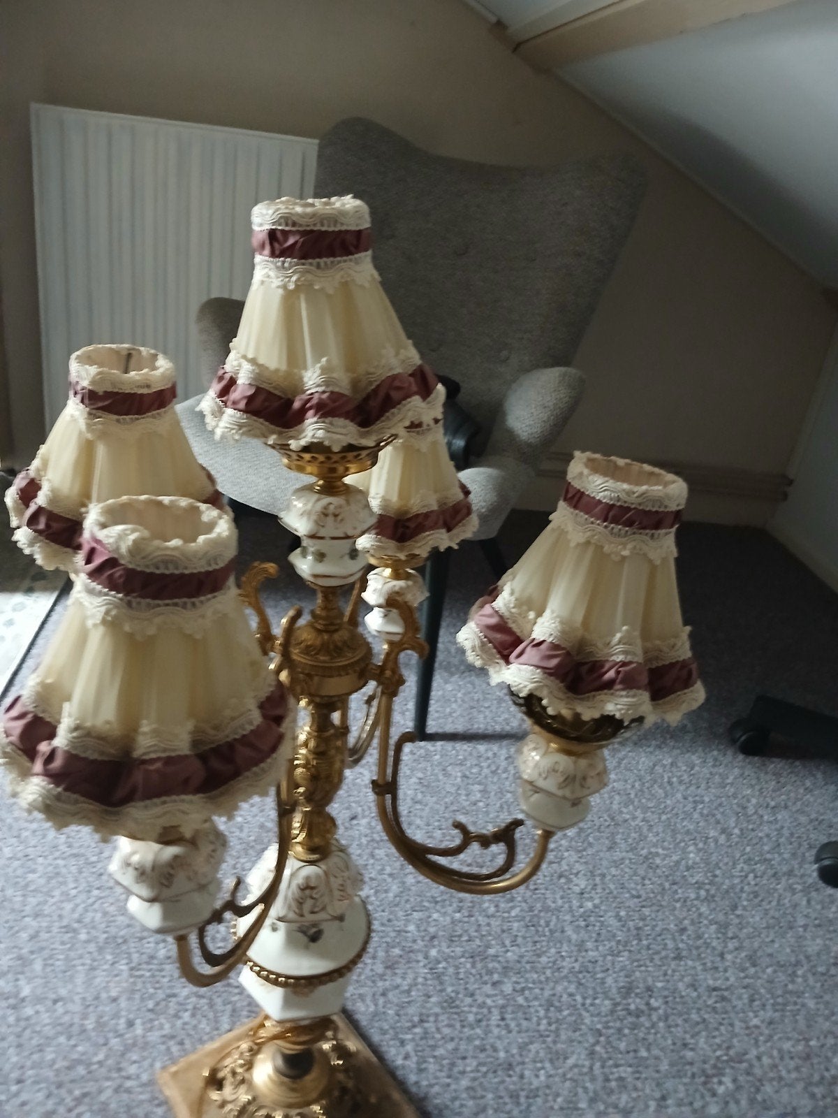 Grote lamp met 5 kapjes, Ophalen