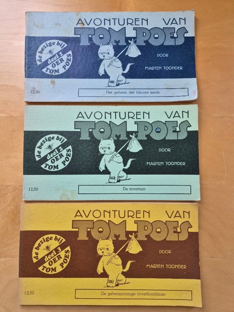 3 oude strips van Avonturen van Tom Poes - Prima staat!, Meerdere stripboeken, Ophalen of Verzenden, Gelezen, Marten Toonder