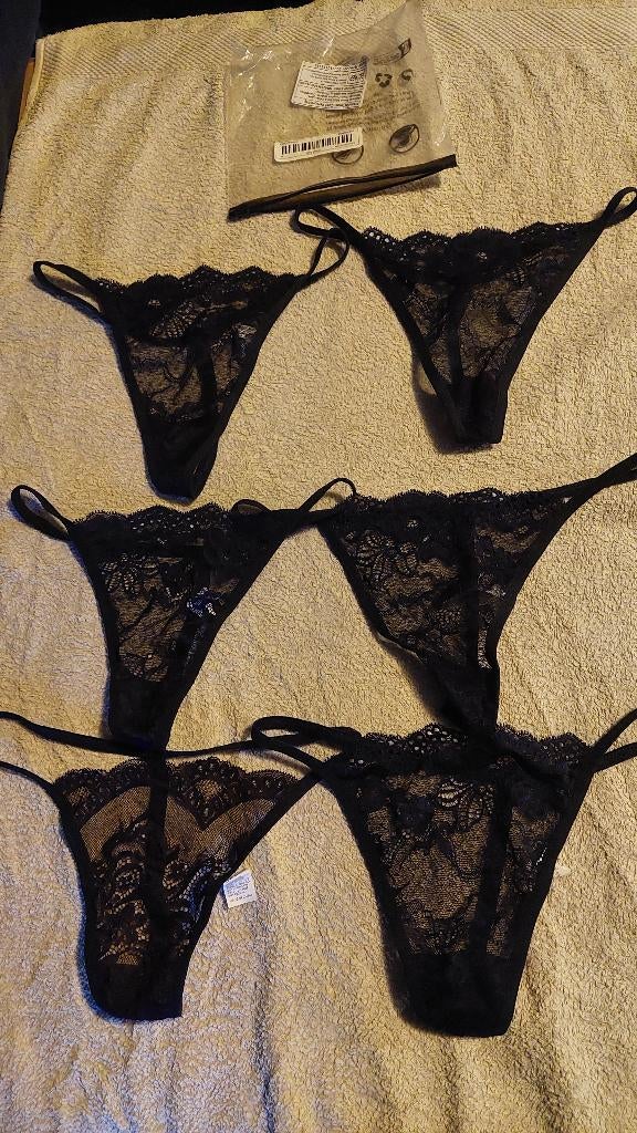 6 donker blauwe strings sx, Kleding | Dames, Ondergoed en Lingerie, Verzenden, Blauw, String