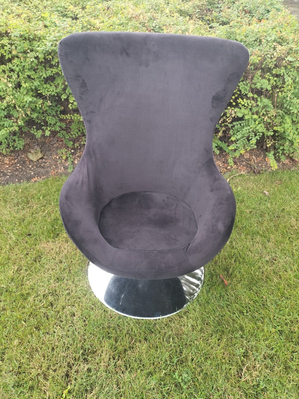Zwarte Eivormige Draaifauteuil, Huis en Inrichting, Ophalen, Gebruikt, Zwart, Stof