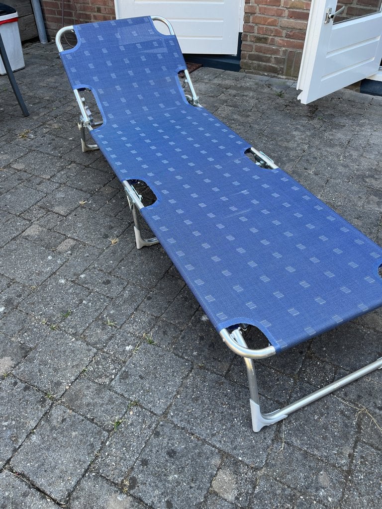 Ligbed stretcher opvouwbaar, Ophalen, Zo goed als nieuw, Metaal, Verstelbaar