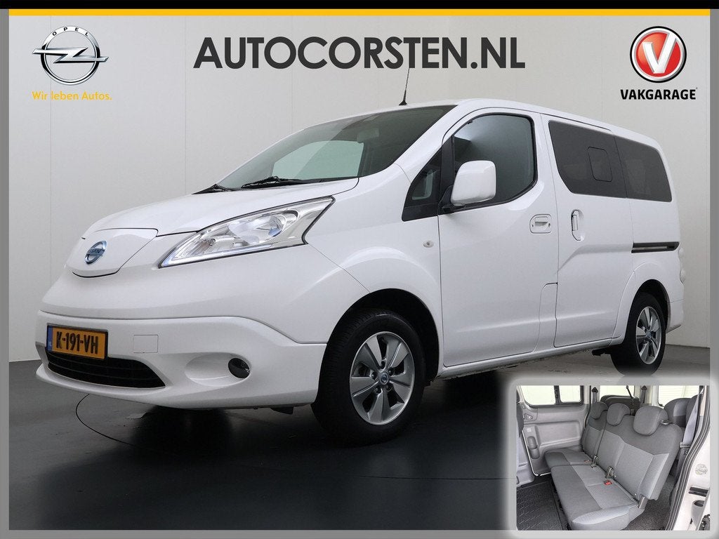 Nissan e-NV200 Evalia 7-Persoons SOH 93% 40kWh Camera Navi S, Stof, Gebruikt, Zwart, 38 min