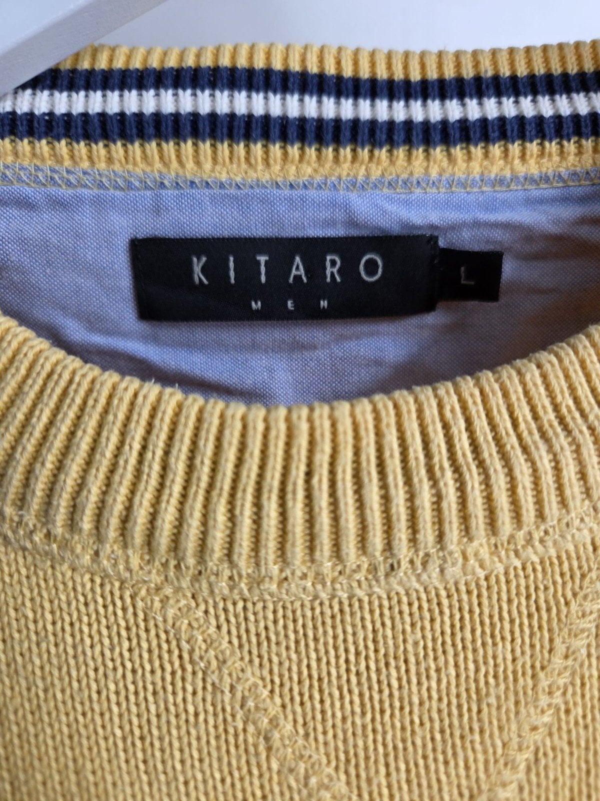 Kitaro Men Gele Trui Maat L - Katoen - Netjes, Maat 52/54 (L), Info@kitaro-fashion.de, Ophalen of Verzenden, Zo goed als nieuw
