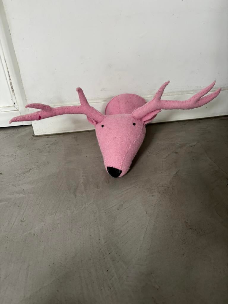 Kidsdepot roze rendier voor aan de muur, Kinderen en Baby's, Speelgoed | Knuffels en Pluche, Ophalen of Verzenden, Zo goed als nieuw