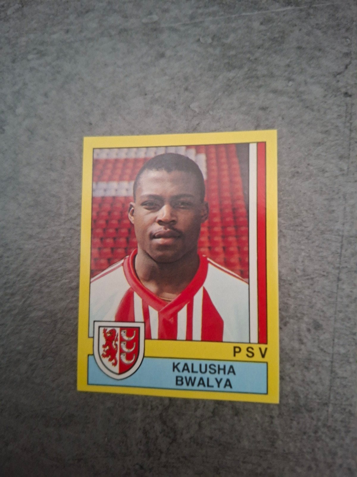 Panini sticker Voetbal 90. Kalusha Bwalya PSV Eindhoven., Ophalen of Verzenden, Zo goed als nieuw, Sticker