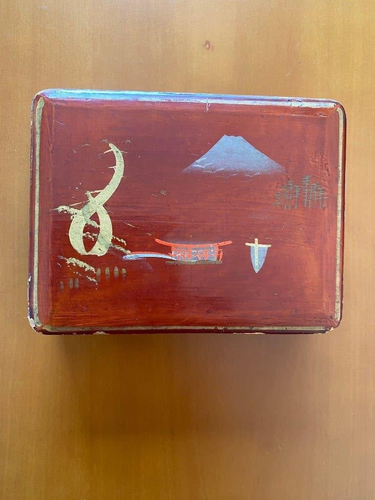 Vintage houten sigaren kistje Japanse voorstelling, Verzamelen, Ophalen of Verzenden, Gebruikt, Tabaksdoos of Verpakking