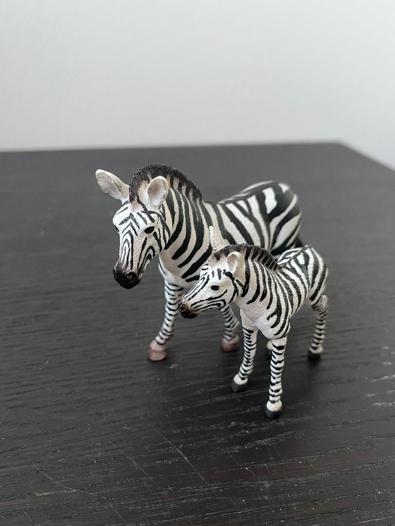 Schleich wildlife zebra moeder + dochter, Ophalen, Zo goed als nieuw