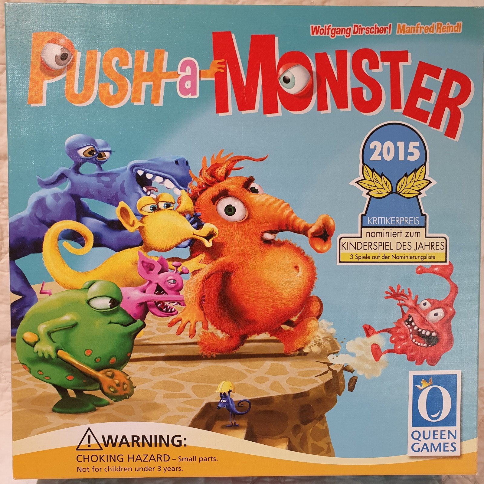 Bordspel - Push a Monster 5+, Hobby en Vrije tijd, Gezelschapsspellen | Bordspellen, Ophalen of Verzenden, Gebruikt