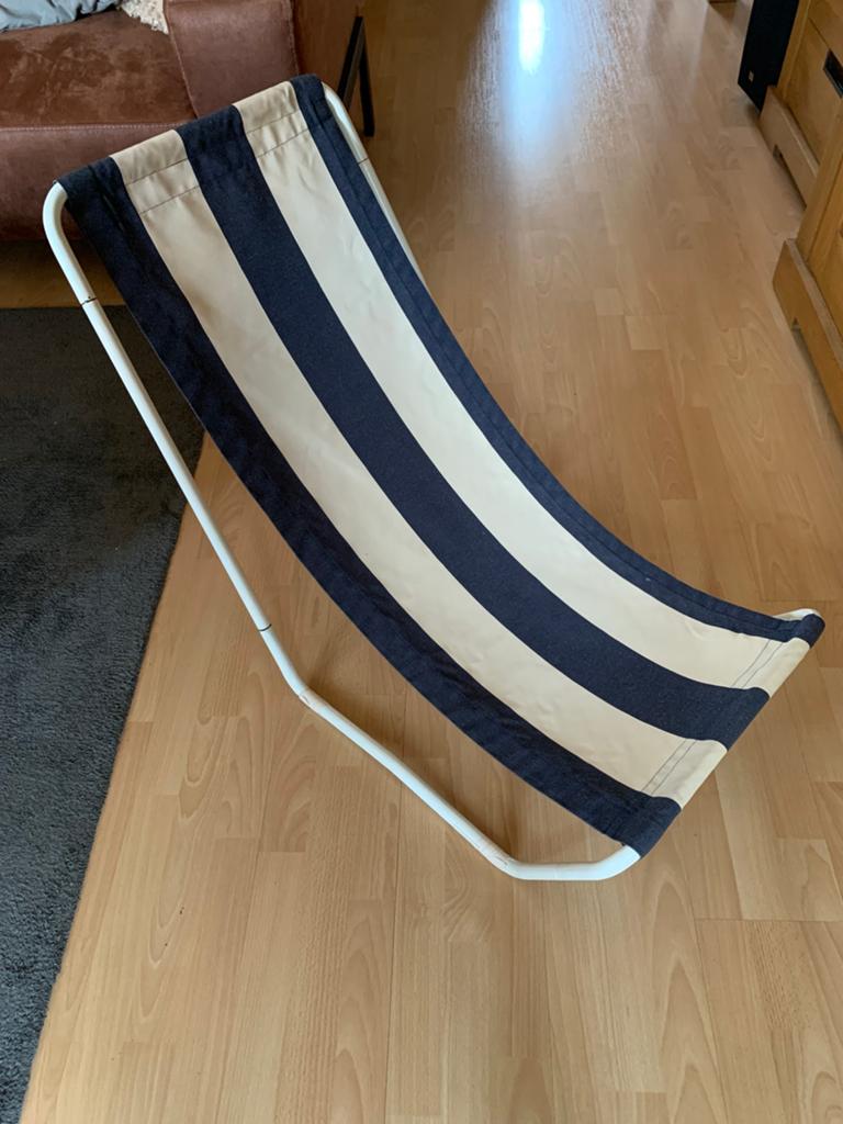 Strandstoeltje. stevige stof!, Ophalen of Verzenden, Gebruikt, Metaal