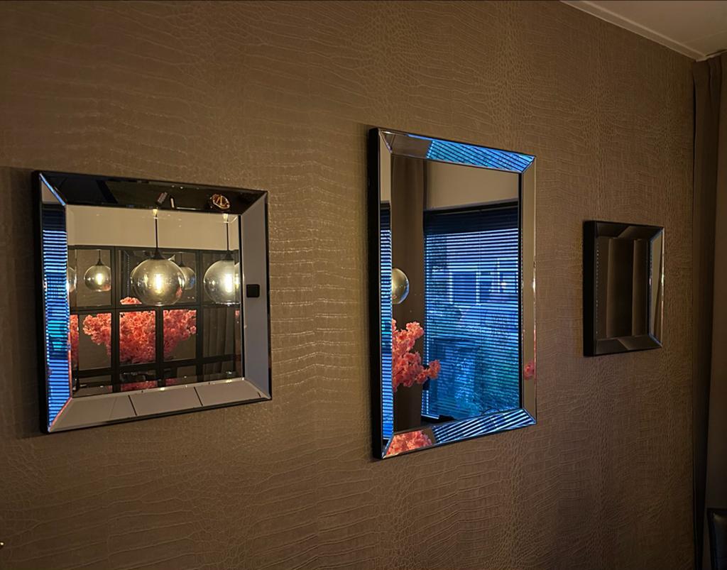 Set van 3 Eric Kuster Spiegels met Spiegelrand, Huis en Inrichting, Woonaccessoires | Spiegels, Ophalen, Gebruikt, 75 tot 100 cm