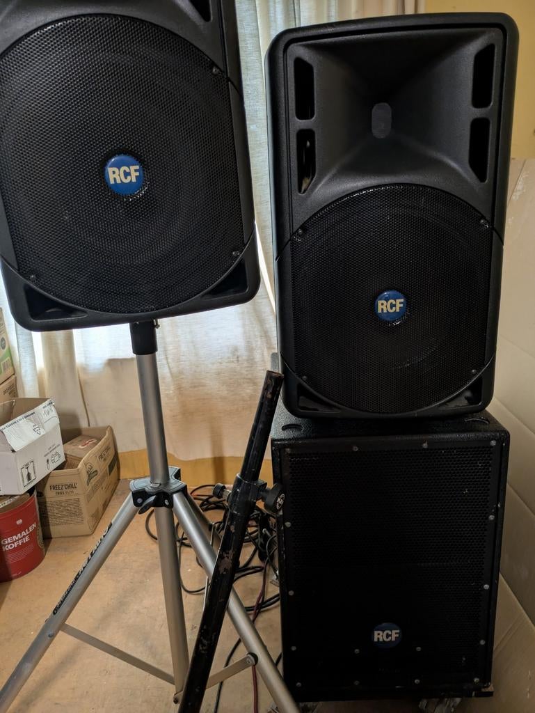 RCF geluidsset 2x Art312a + 1x Art705-AS, Muziek en Instrumenten, Versterkers | Keyboard, Monitor en PA, Ophalen, Zo goed als nieuw