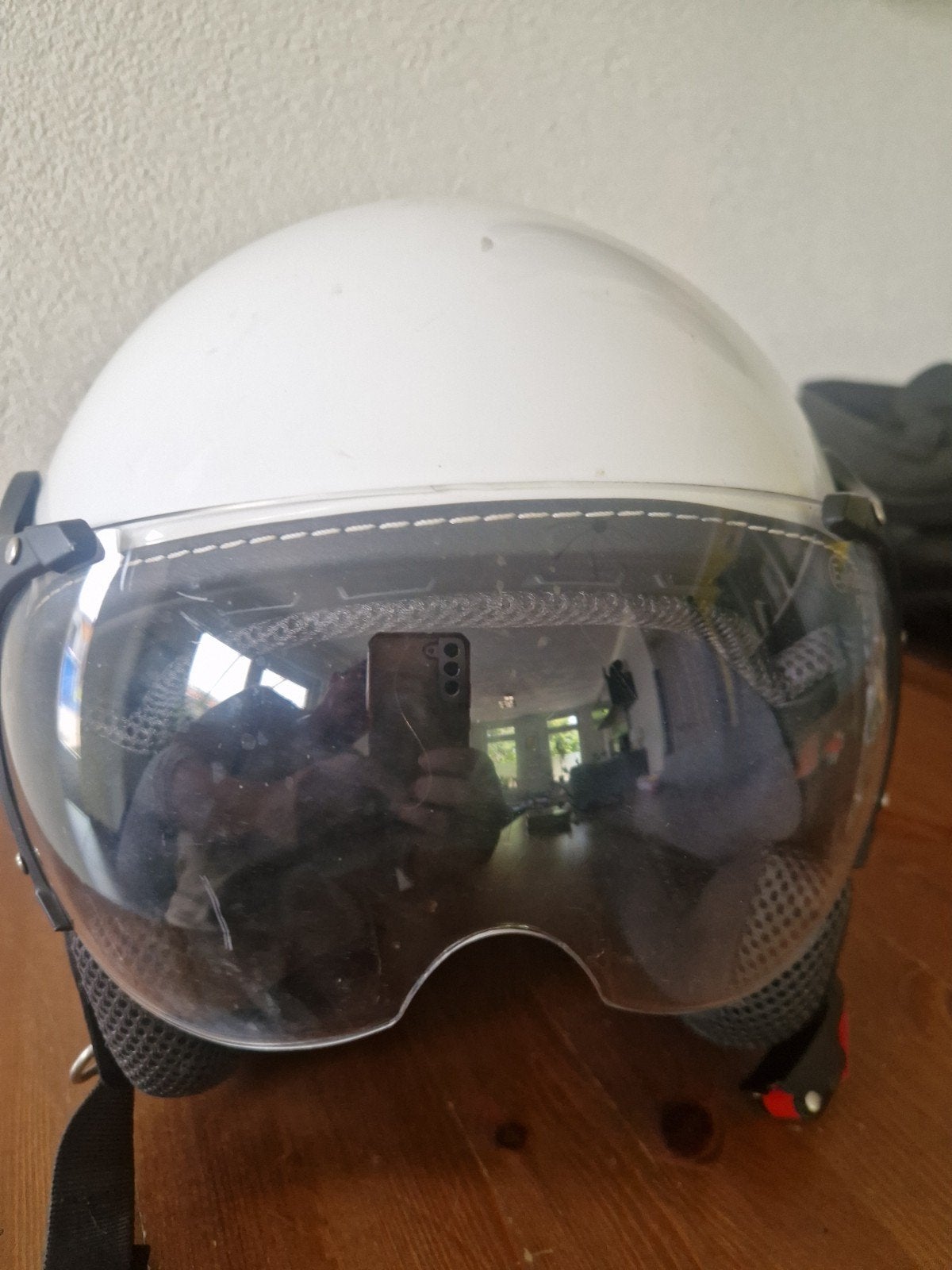 Witte Vinz scooterhelm, maat M, Fietsen en Brommers, Brommerhelmen, Gebruikt, Medium, Ophalen of Verzenden