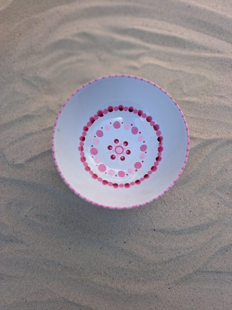 Stipstijl schaaltje 16 cm. Roze servies/decoratie/cadeau., Boho, Nieuw, Roze, Ophalen of Verzenden