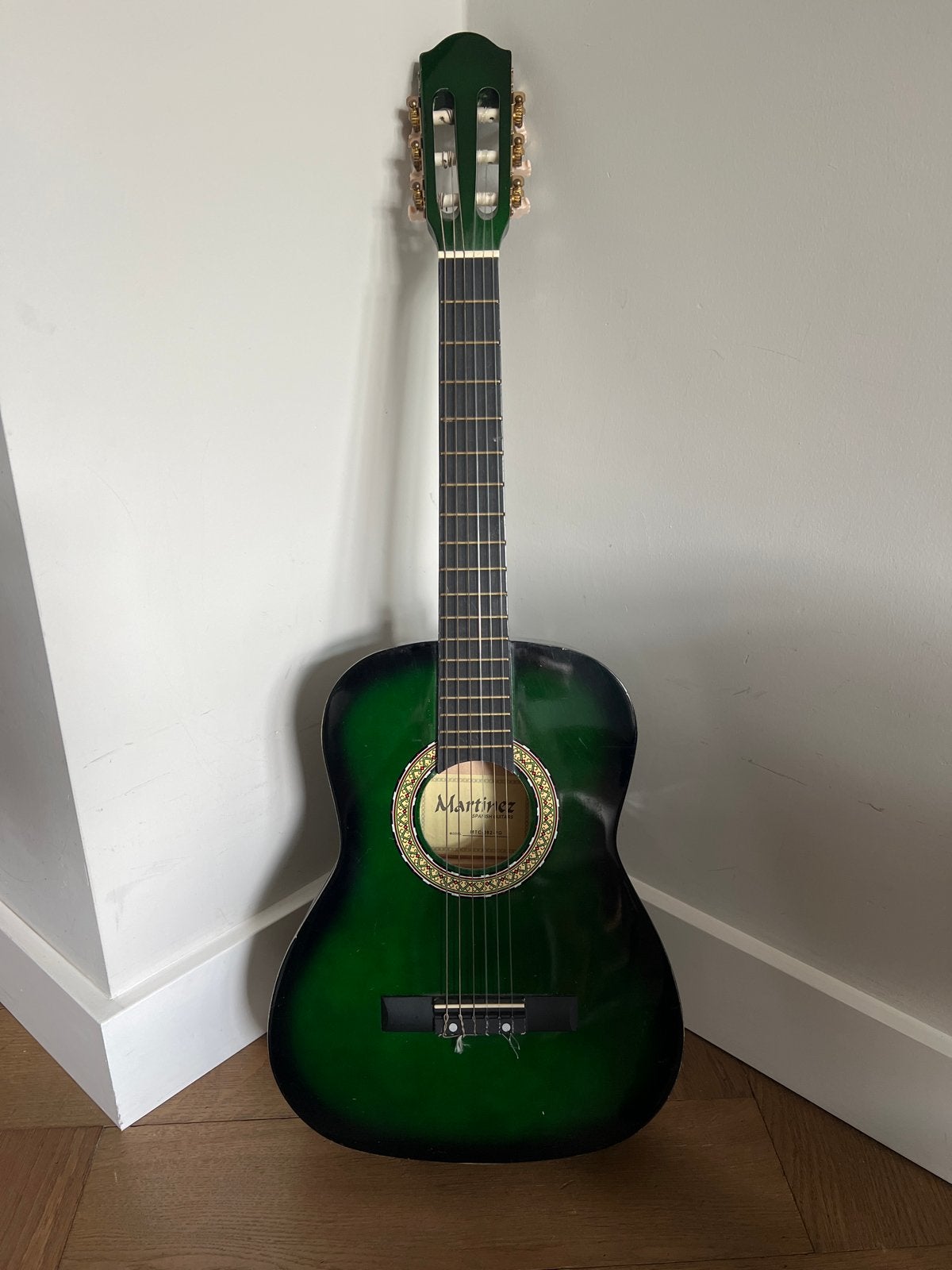 Martinez Klassieke junior Gitaar - Groen, Ophalen of Verzenden, Gebruikt, Klassieke of Spaanse gitaar