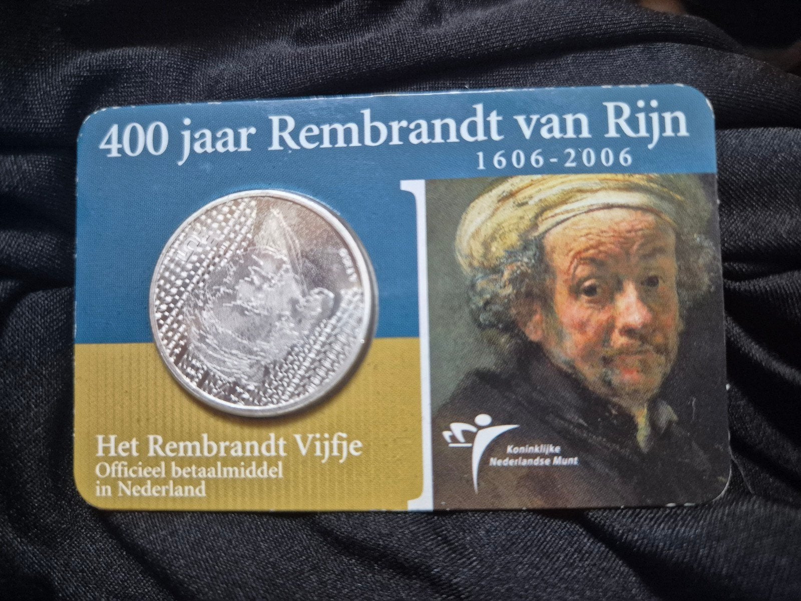 Rembrandt Vijfje 2006 - €5 zilver originele coincard, Ophalen of Verzenden, Koningin Beatrix, Euro's, Zilver