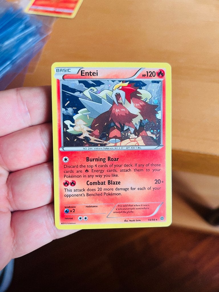 Entei 14/98 Ancient Origins Pokemon, Verzenden, Zo goed als nieuw, Losse kaart, Foil