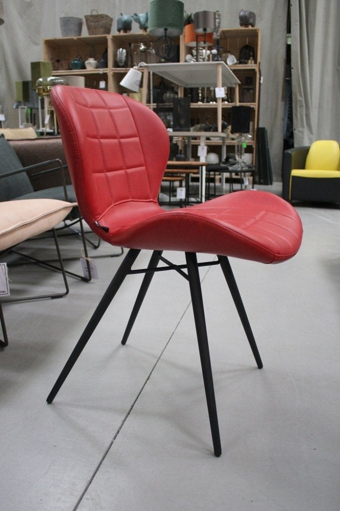 Leuke eetkamerstoelen metaal skai rood vlinderstoel (9x), Huis en Inrichting, Stoelen, Ophalen, Zo goed als nieuw, Metaal, Vijf, Zes of meer stoelen