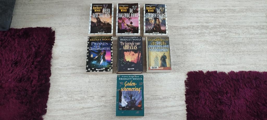7 Prachtige Fantasy boeken van Bridget Wood - 2 Trilogieën, Ophalen of Verzenden, Gelezen