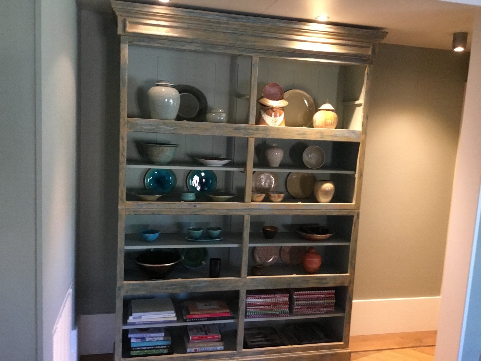 Grote kast, Indialook als open vitrine 160x221, Huis en Inrichting, Ophalen, 200 cm of meer, 25 tot 50 cm, Glas