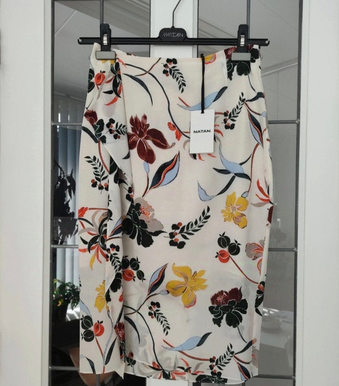 Natan zijden rok met bloemenprint - Nieuw maat 36/38, Nieuw, Ophalen of Verzenden, Knielengte, Maat 36 (S)