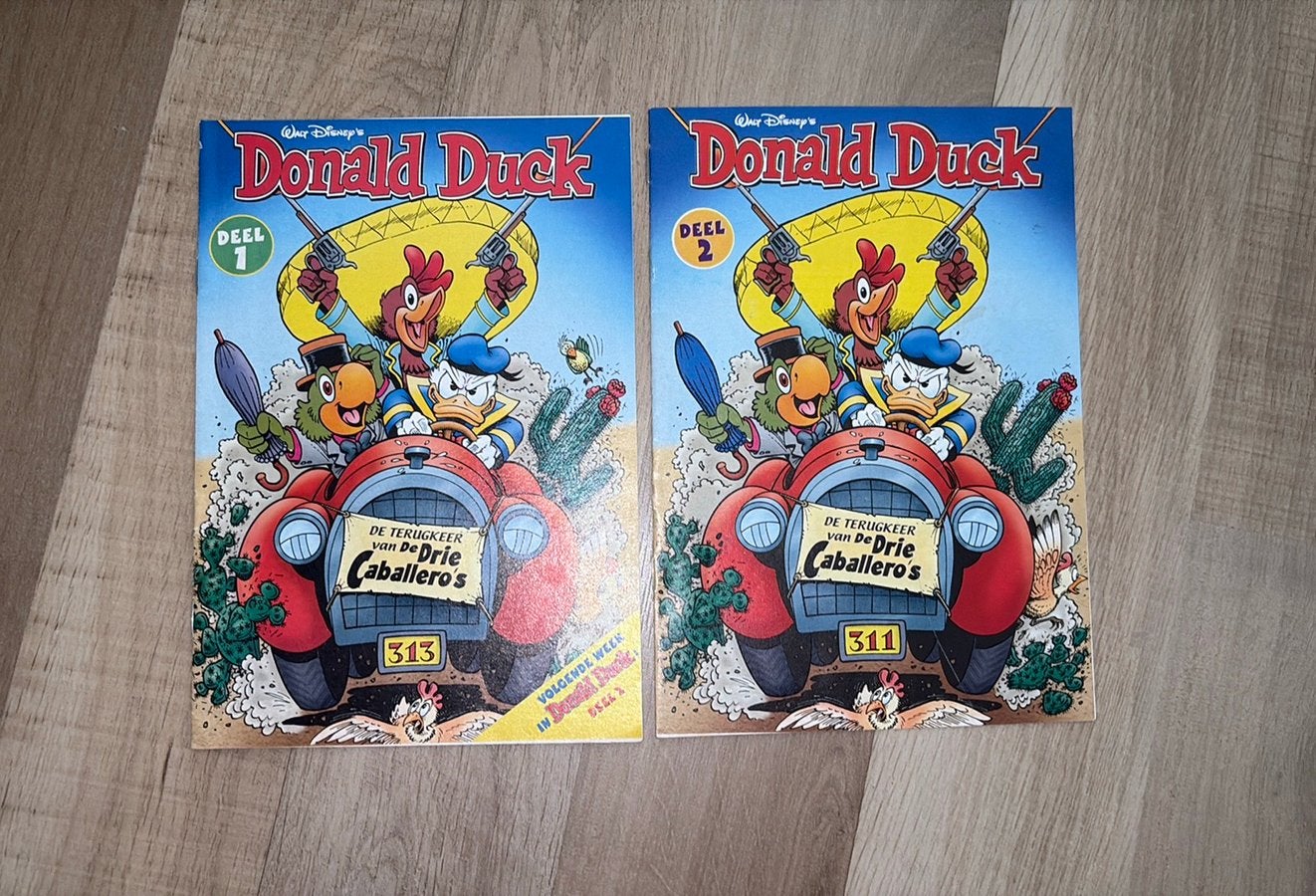 Donald Duck terugkeer van de drie caballero’s deel 1 en 2, Meerdere comics, Ophalen of Verzenden, Zo goed als nieuw, Europa