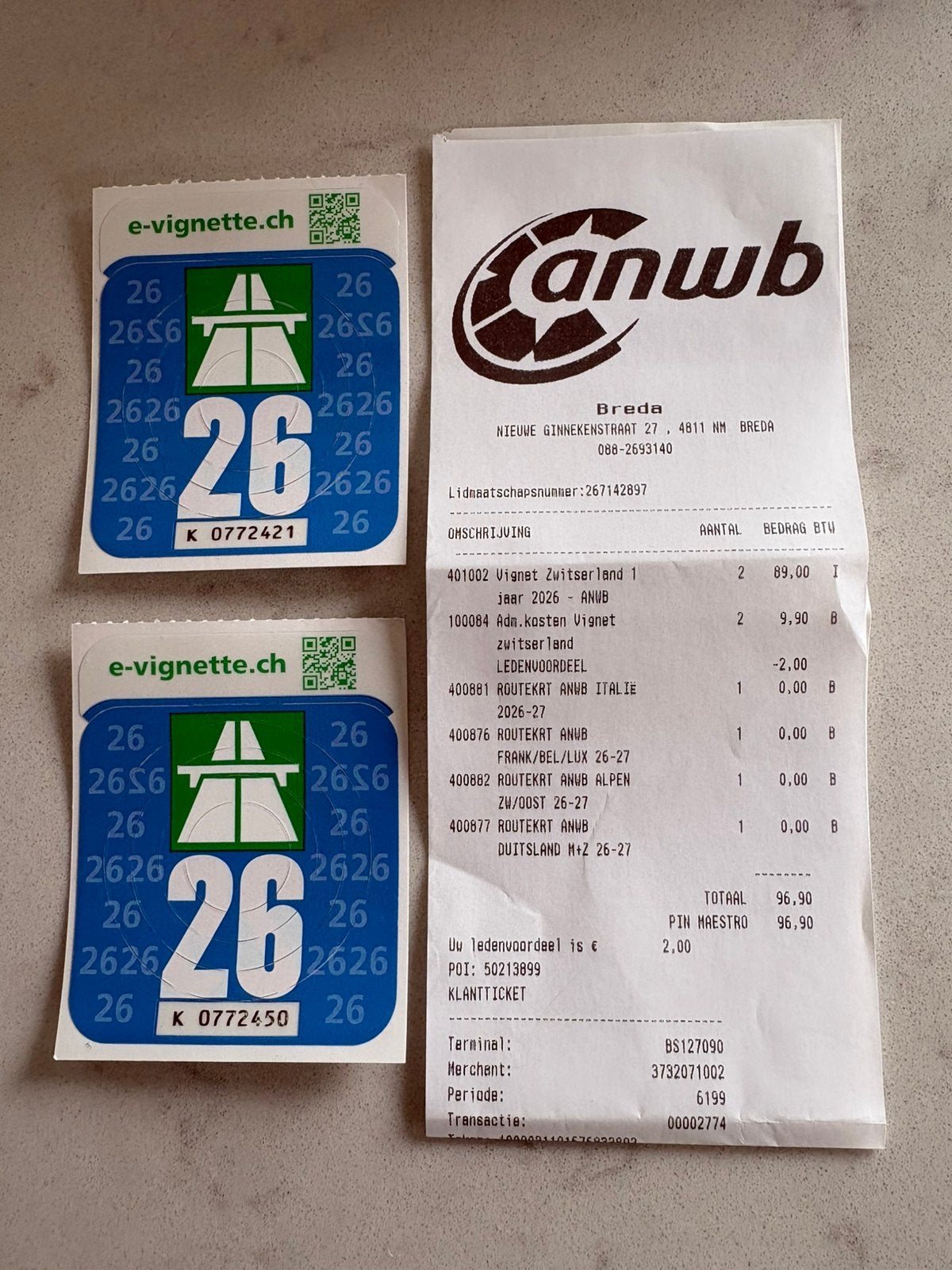 Vingetten Zwitserland, Tickets en Kaartjes, Autovignetten, Drie personen of meer