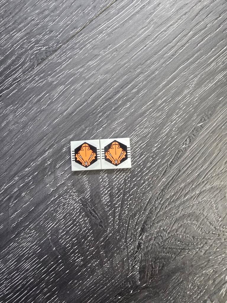 2x LEGO 3068bpb00047 Bedrukte tegel 2x2 met oranje patroon, Ophalen of Verzenden