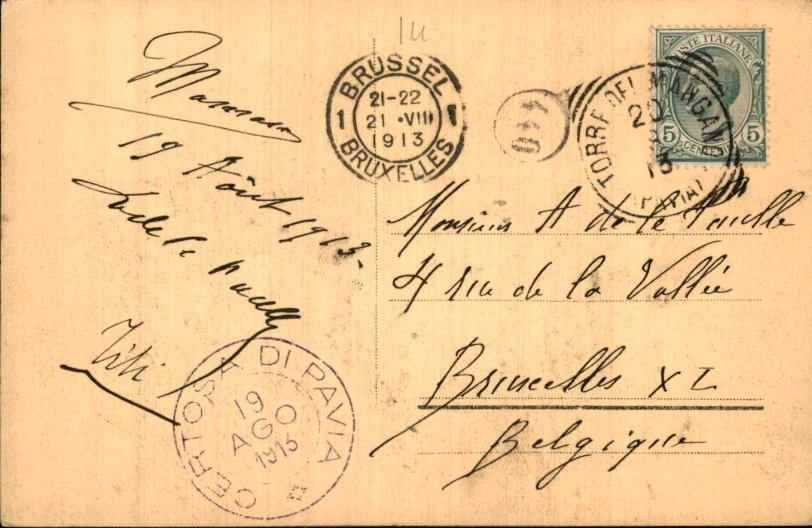 Italië - Stempels - Frankering - 1913, Ophalen of Verzenden, Envelop
