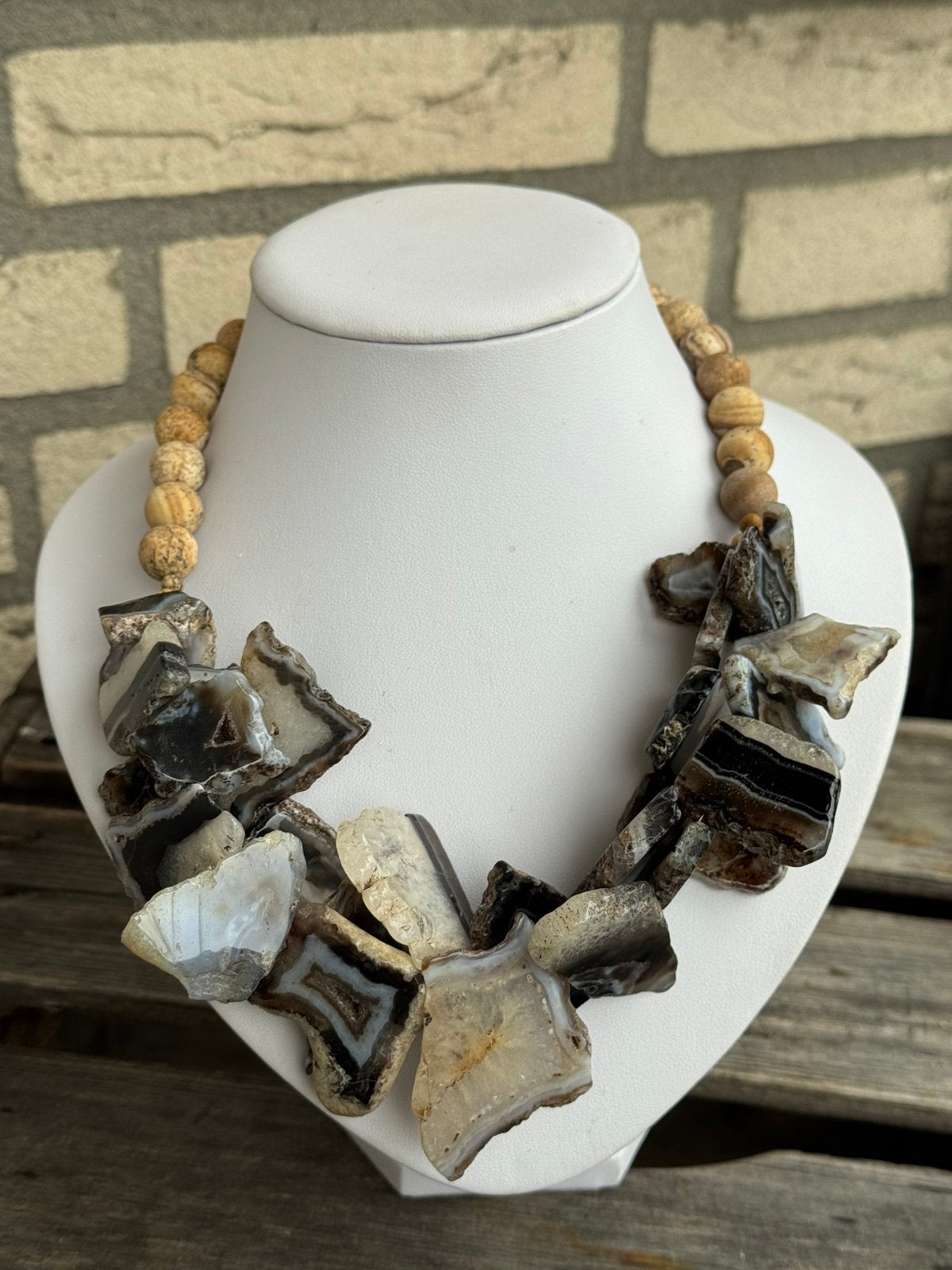 Agaat , Jaspis ketting, Ophalen of Verzenden, Nieuw