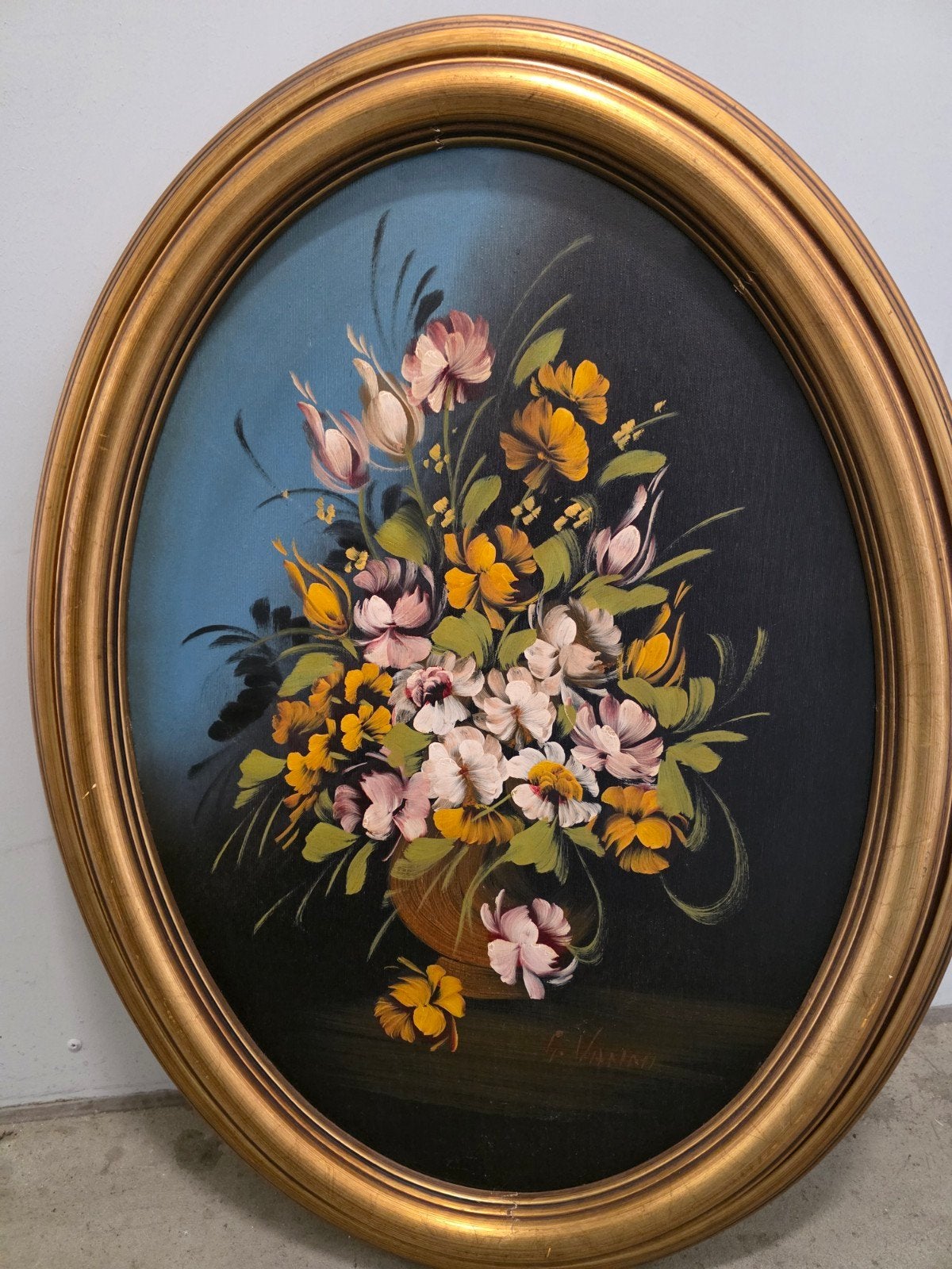Vintage Schilderij Bloemen, Antiek en Kunst, Kunst | Schilderijen | Klassiek, Ophalen