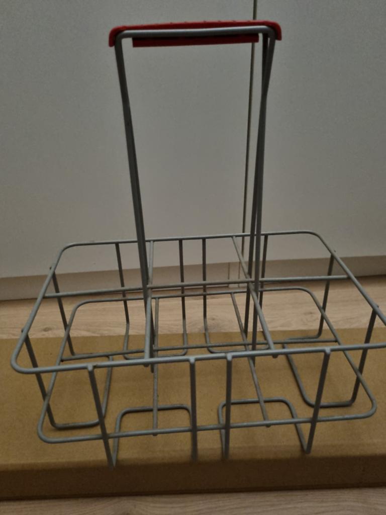 Vintage flessenrek voor 6 flessen, Ophalen, Vintage, Zo goed als nieuw, Metaal