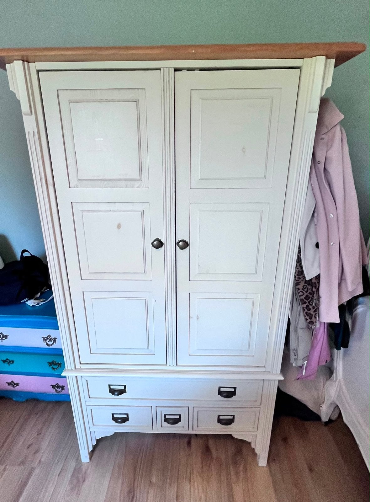 Witte houten kast 96x50x176 cm, Ophalen, 50 tot 100 cm, Zo goed als nieuw, 150 tot 200 cm