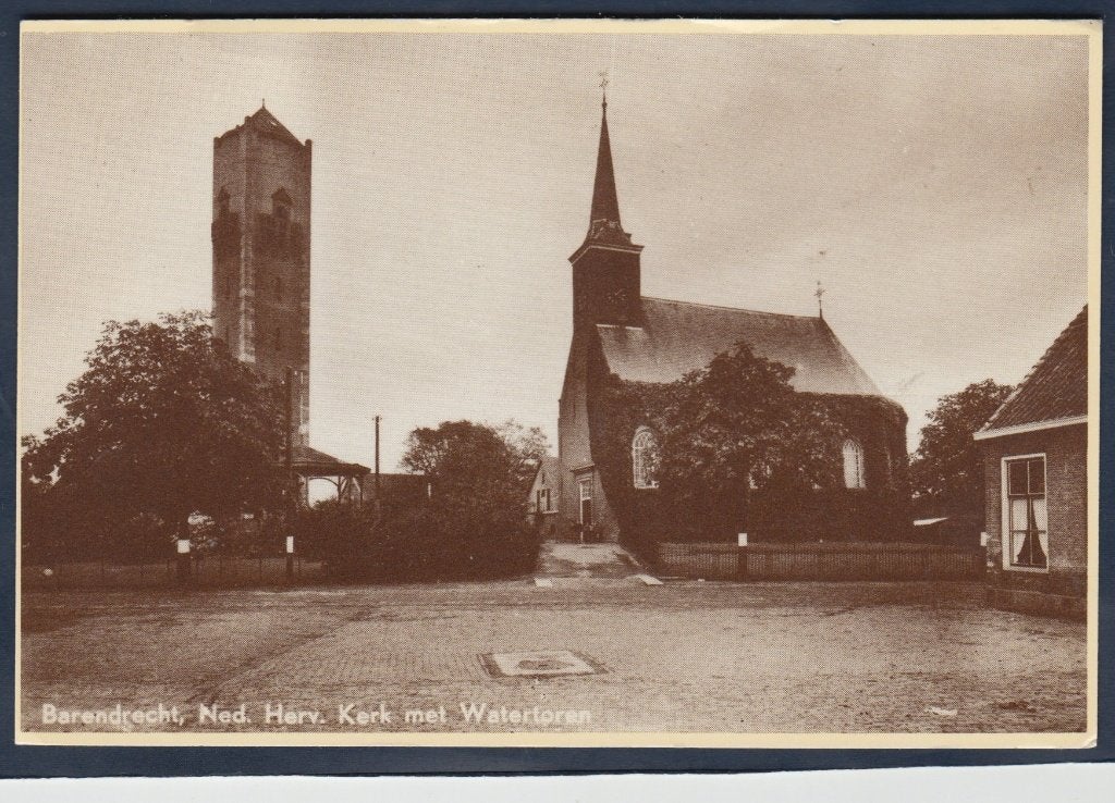 Barendrecht NH Kerk Watertoren Info op achterkant Ongelopen, Verzamelen, Ansichtkaarten | Nederland, Verzenden, 1960 tot 1980