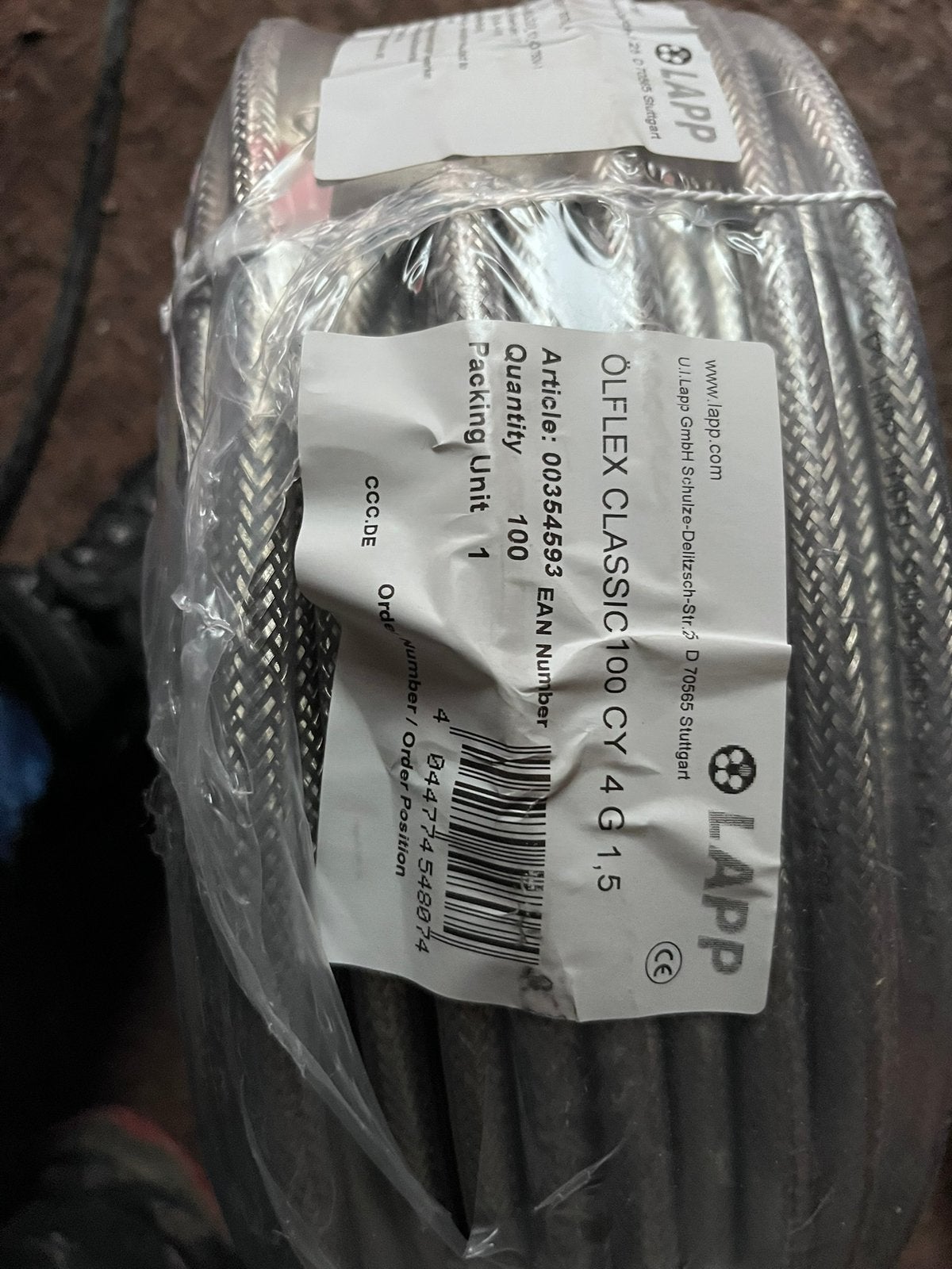 Lapp Ölflex classic 100 CY 4 G 1,5 stuurkabel 100m, Ophalen of Verzenden, Nieuw, Kabel of Snoer