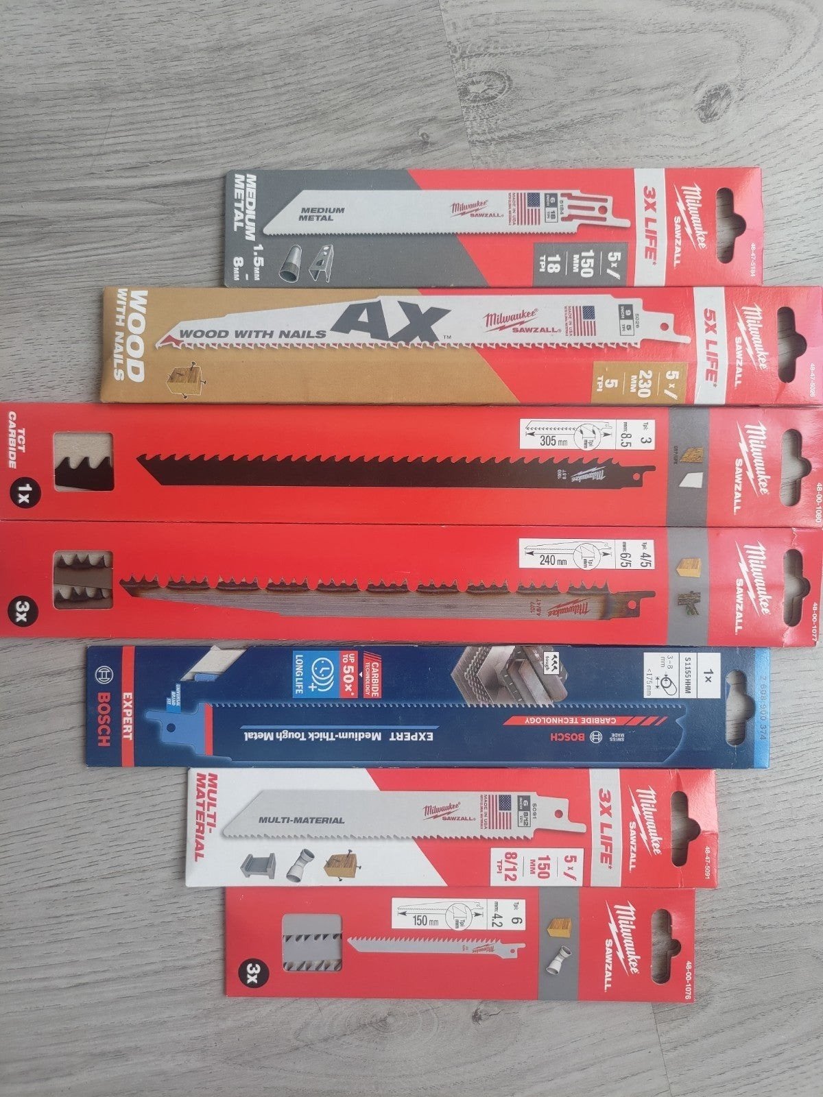 Milwaukee en Bosch Reciprozaagbladen Set - Diverse Typen, Doe-het-zelf en Verbouw, Gereedschap | Zaagmachines, Ophalen of Verzenden