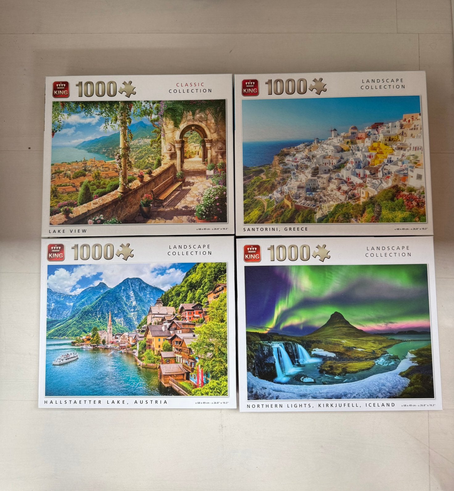 4 KING puzzels van 1000 stukjes, Ophalen of Verzenden, 500 t/m 1500 stukjes, Zo goed als nieuw