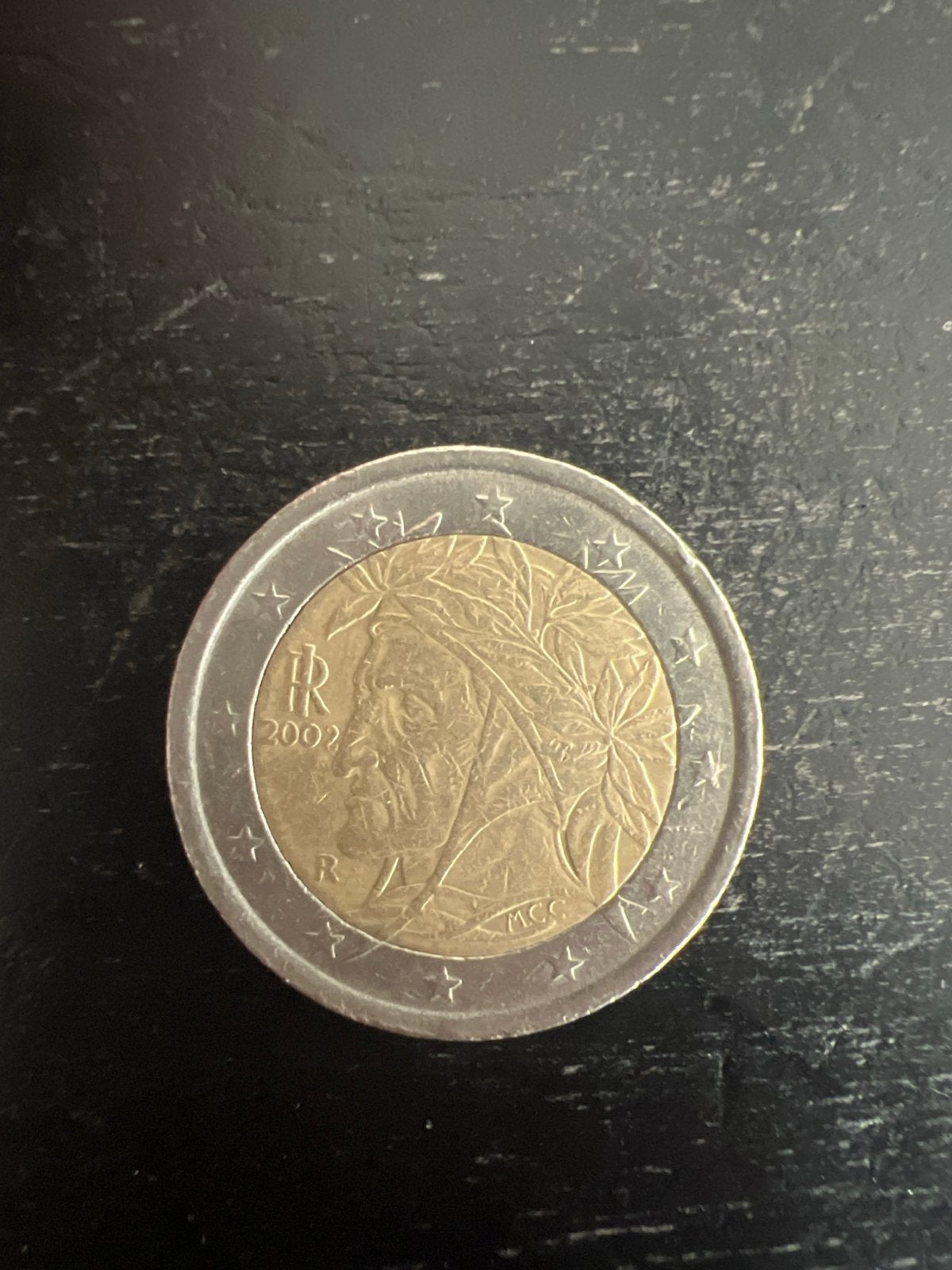 Zeldzame Italiaanse 2 Euro munt 2002 Dante Alighieri, Ophalen, Italië, 2 euro, Losse munt