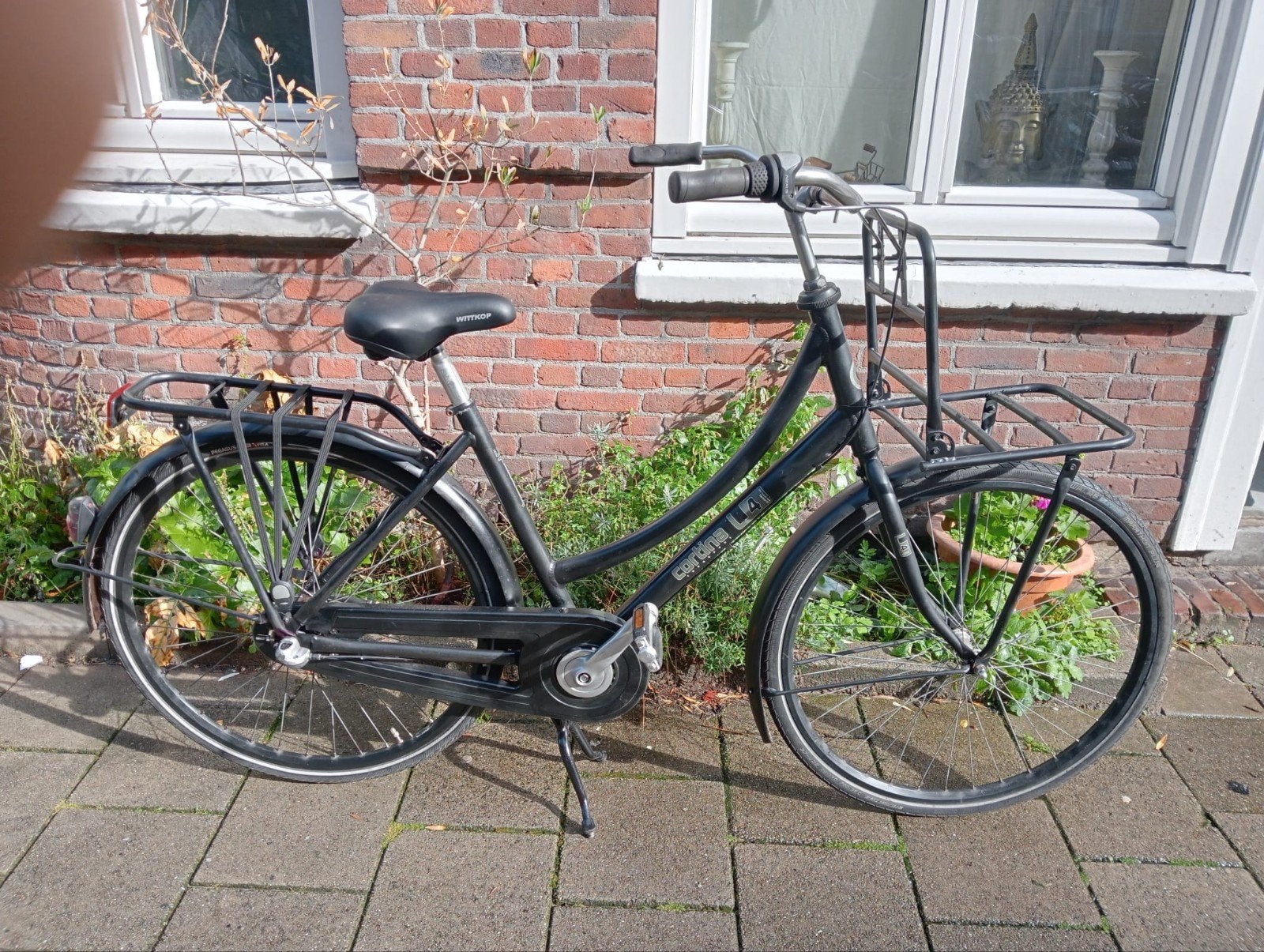 Zwarte Cortina u4 3versn terugtraprem (0610058437), Fietsen en Brommers, Ophalen, Terugtraprem, Gebruikt, Cortina U4 transportfiets