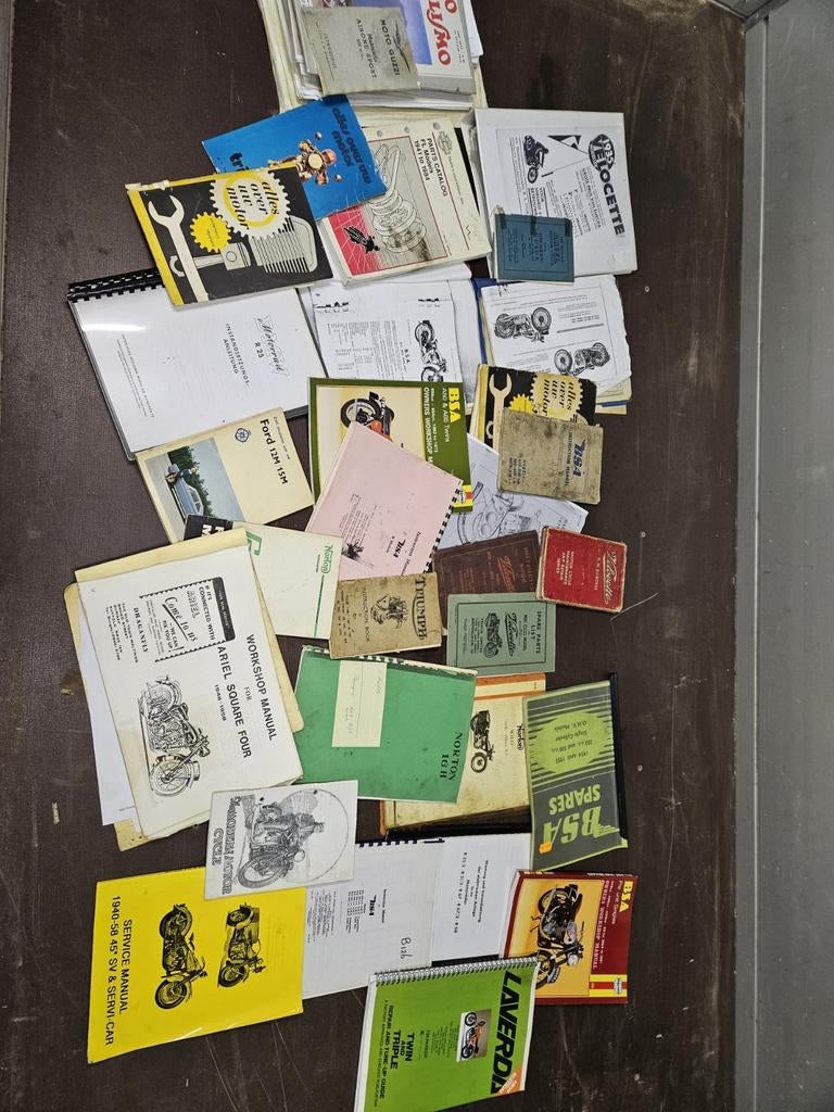 Collectie antieke motorfiets instructie- en werkplaats, Ophalen of Verzenden, Overige merken