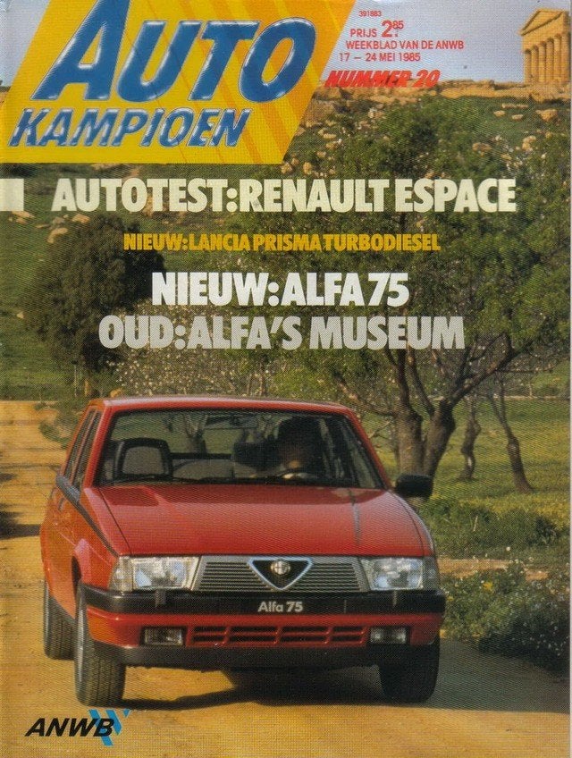 Autokampioen 20 1985 : Renault Espace TSE - Alfa Romeo 75, Ophalen of Verzenden, Gelezen, Algemeen
